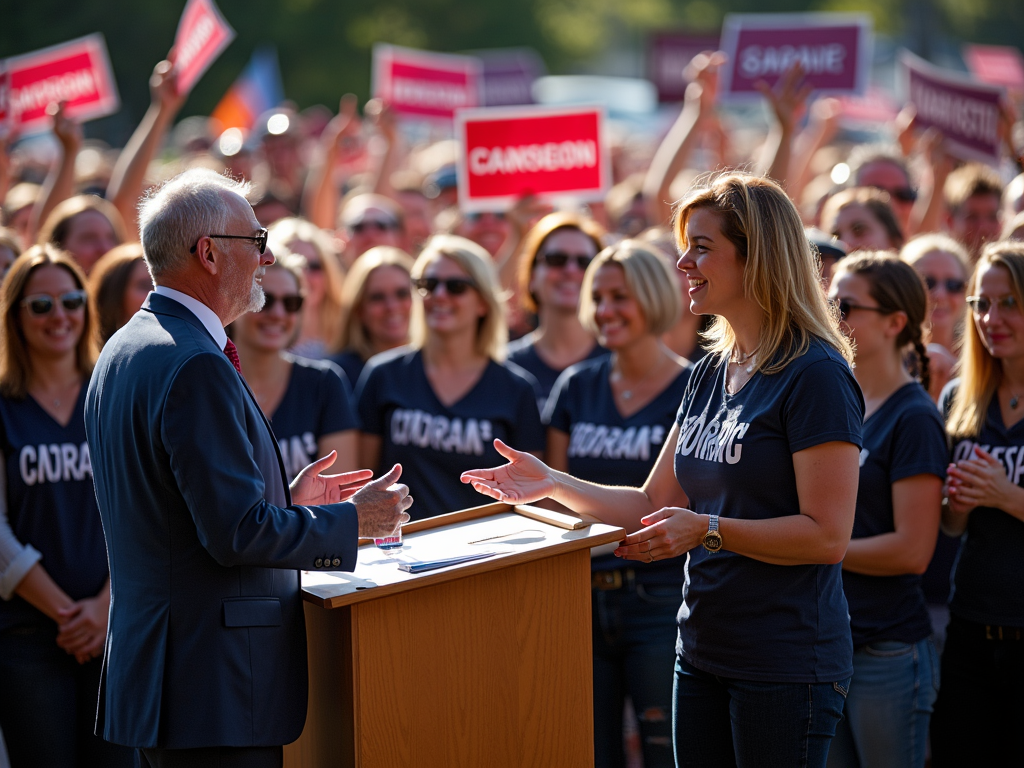 Volunteers at a campaign rally