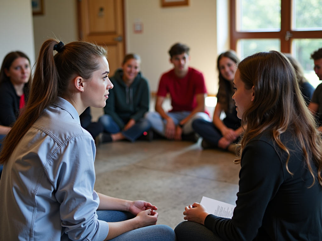 Students reflecting on their service learning experience