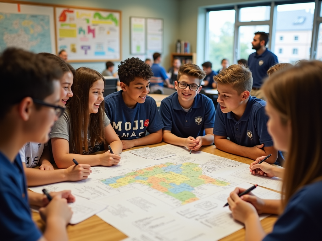 Students planning a service learning project