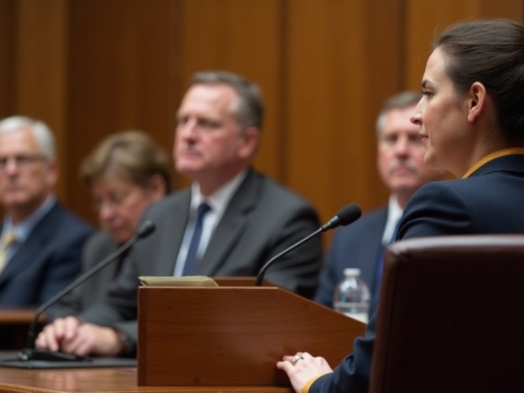 Volunteer testifying at a legislative hearing