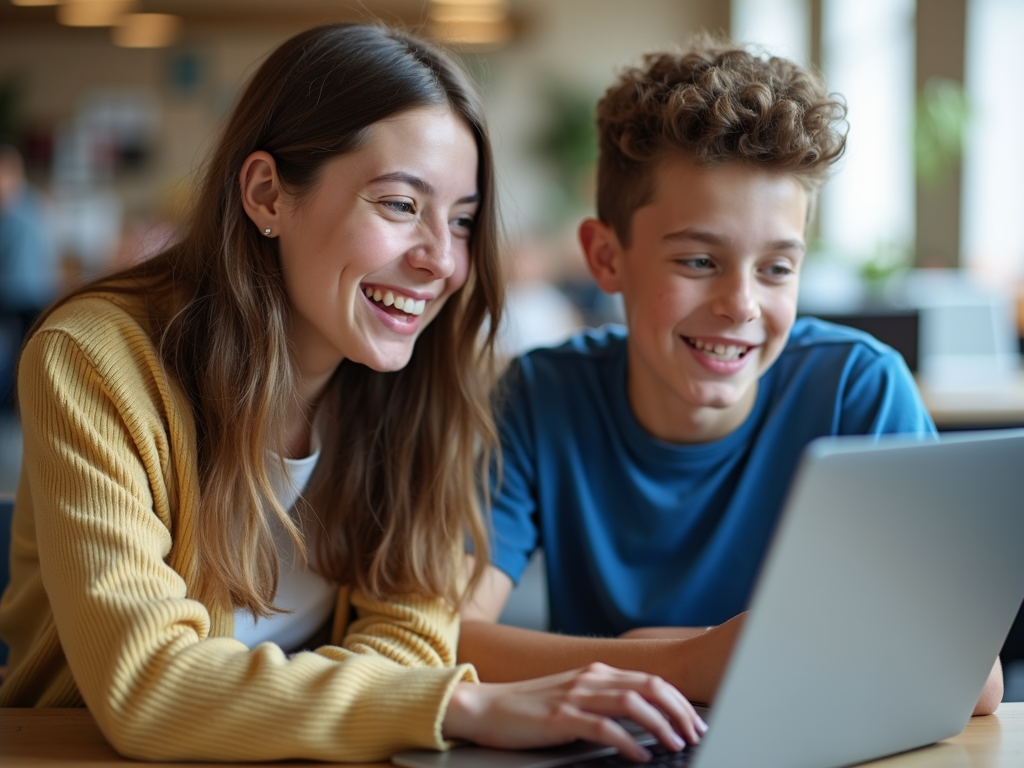 Volunteer teaching student to code