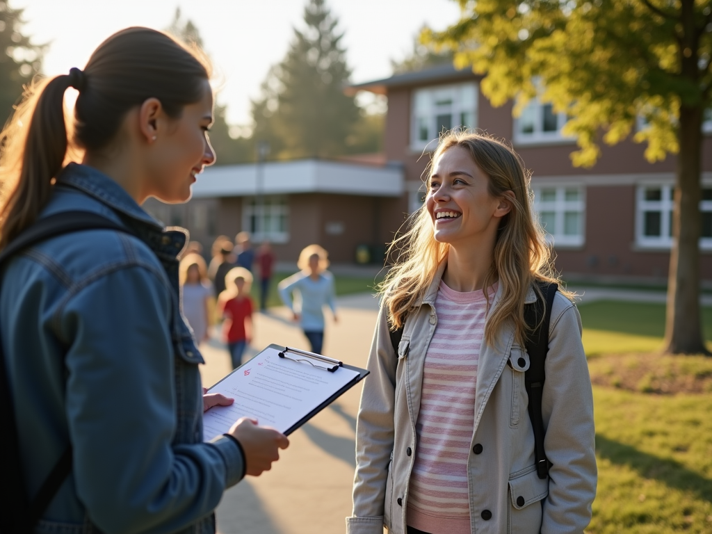 Volunteer collecting community feedback