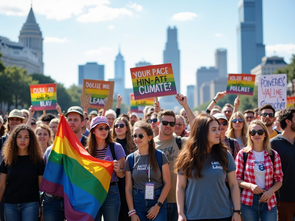 Volunteers rallying for climate action