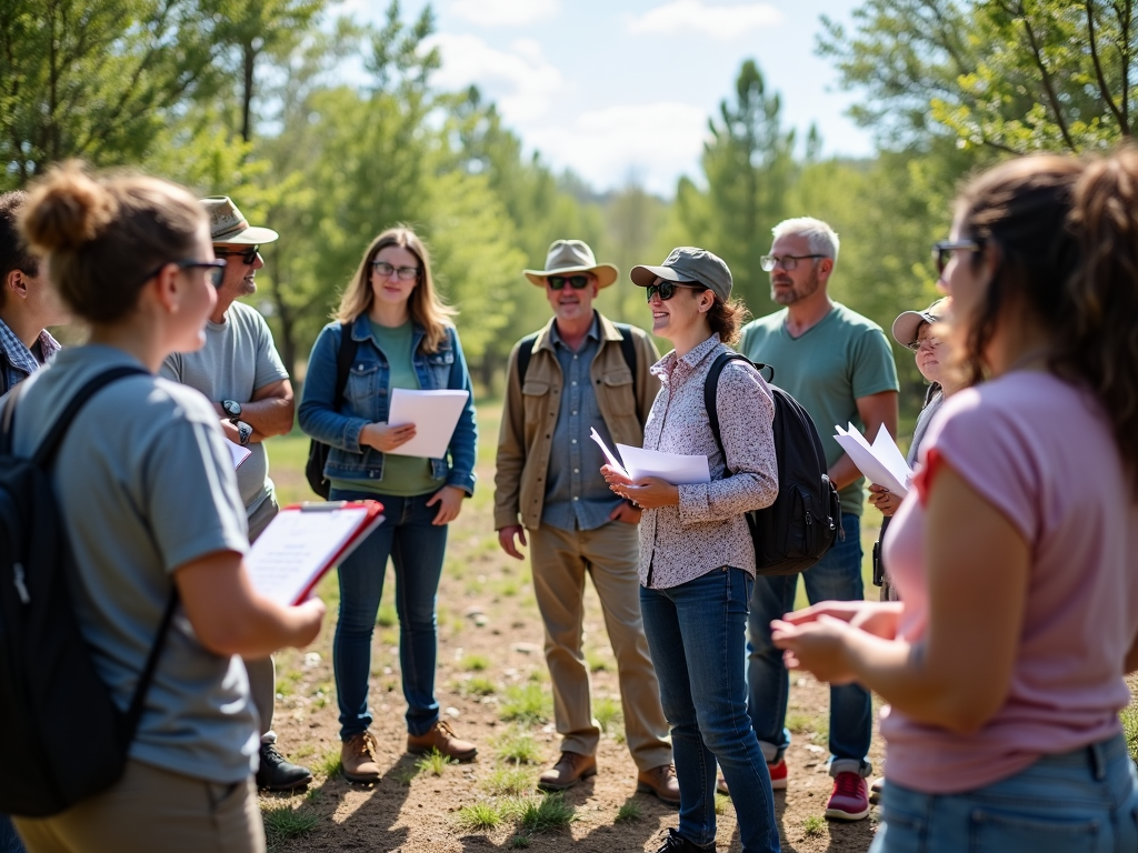 Volunteers planning a project