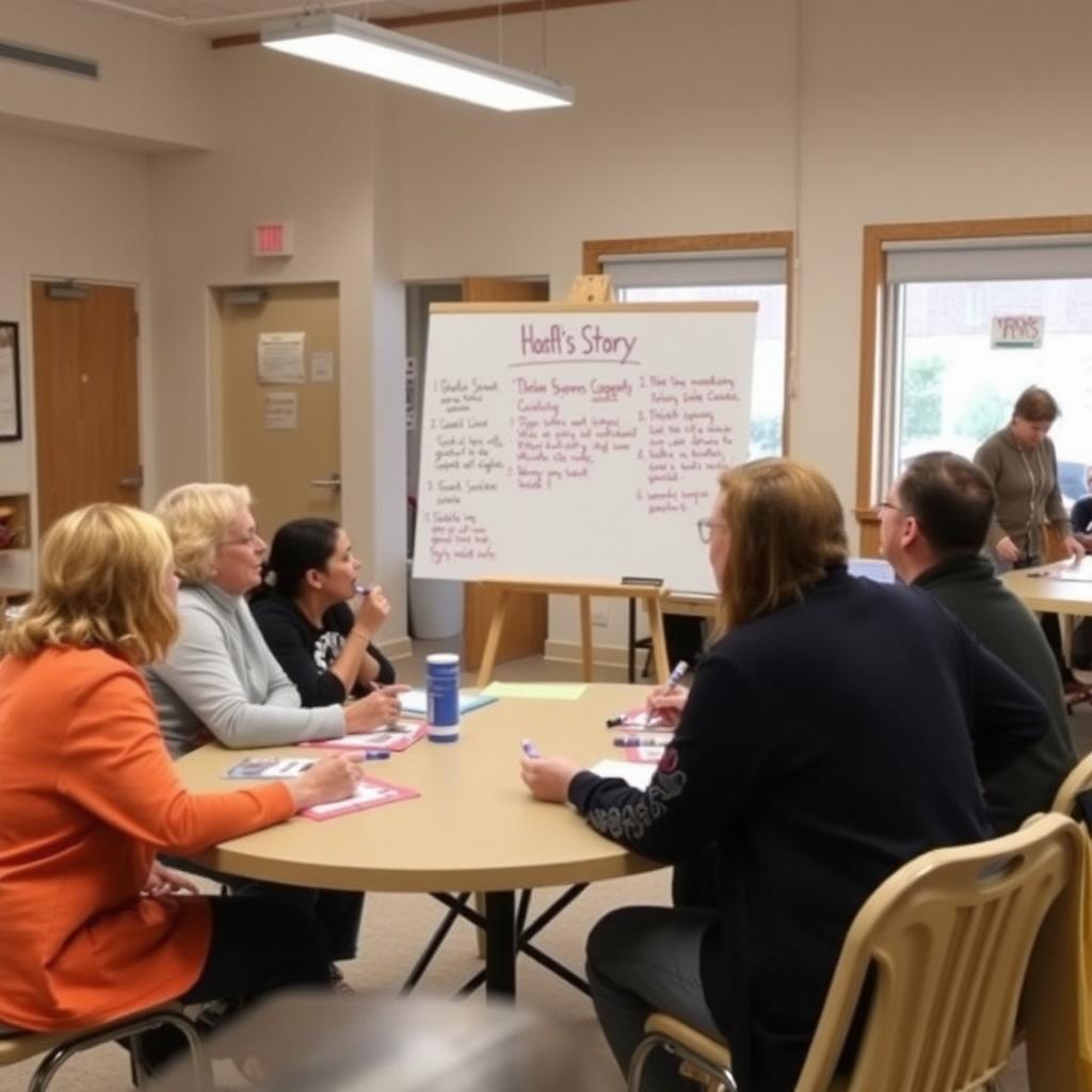 Community members planning project goals