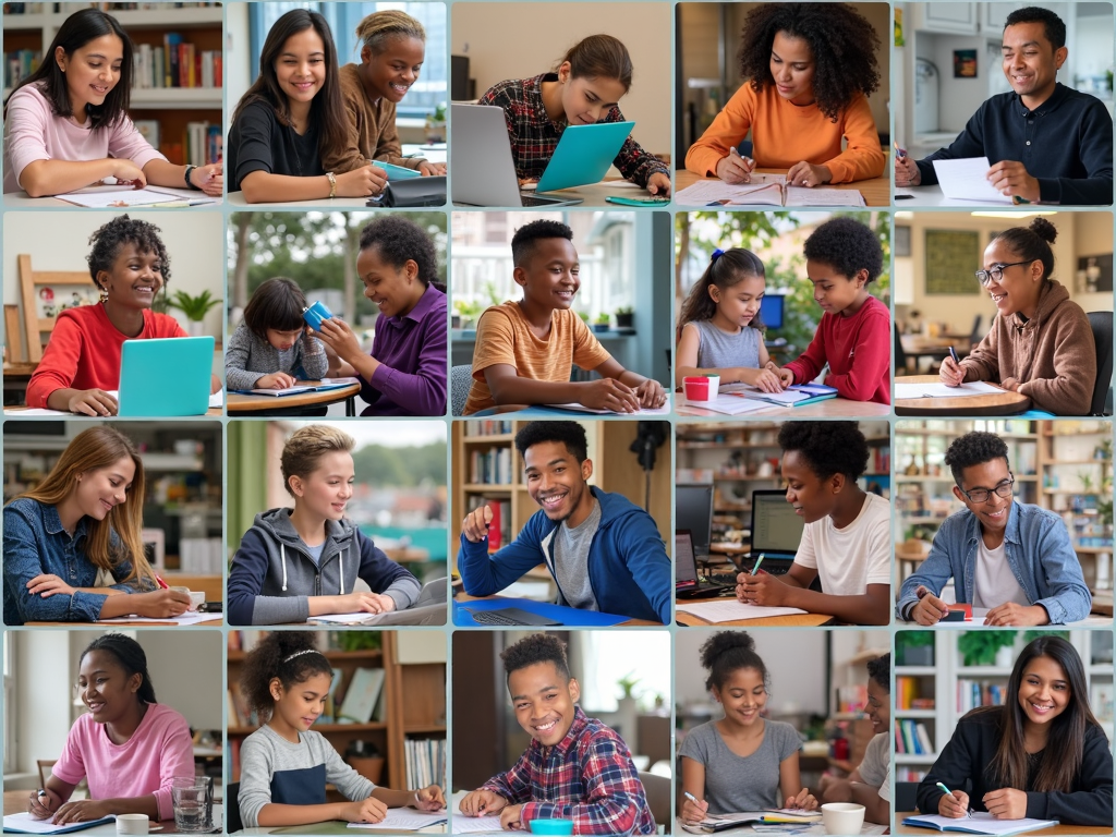 A collage showcasing diverse service learning projects and their community impact.