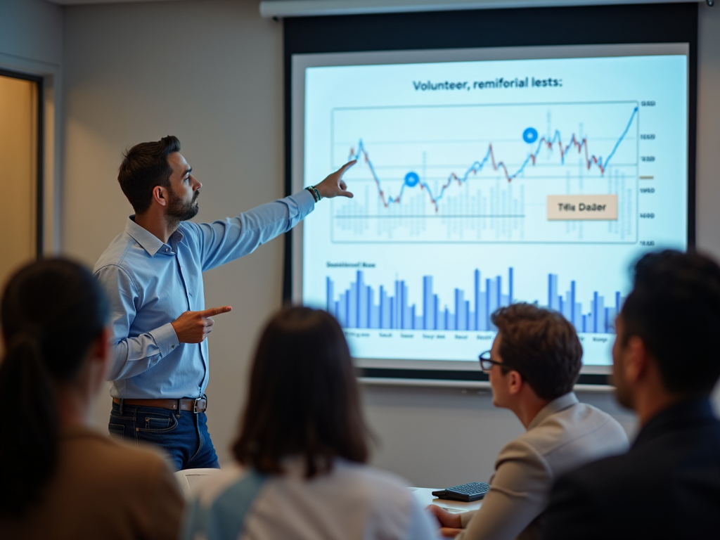 Volunteer sharing financial updates in a meeting