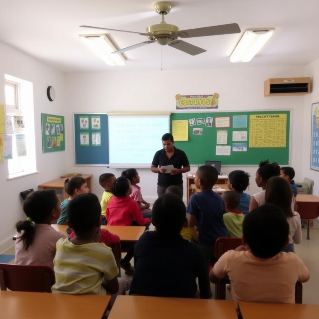 Volunteer teaching English