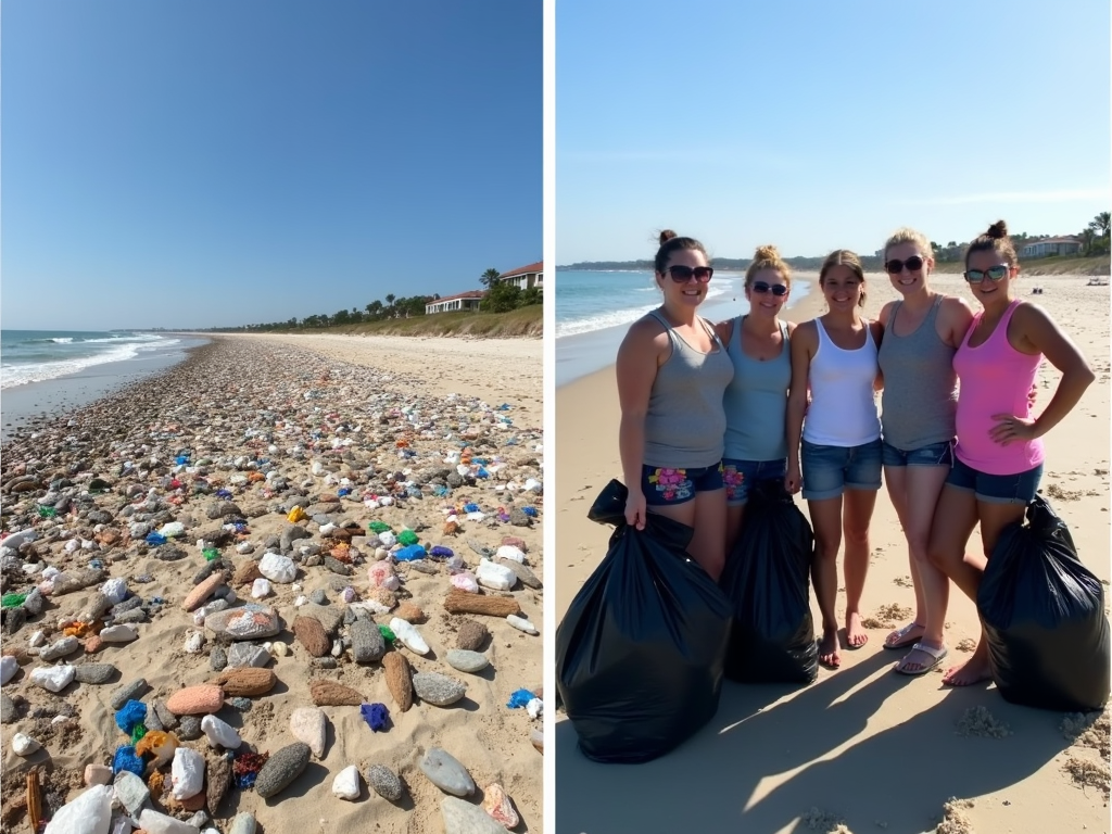 Transformation of a beach through grassroots action