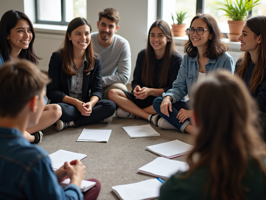 Students reflecting on their service learning experience