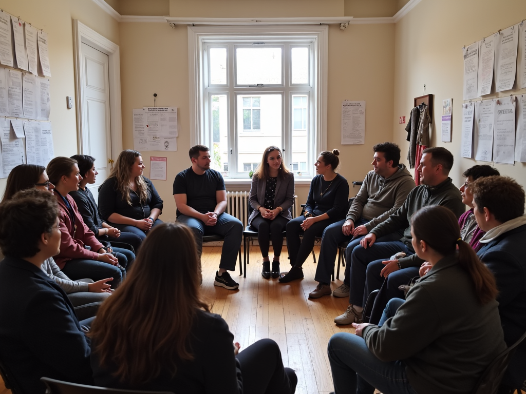 Community members brainstorming at a meeting