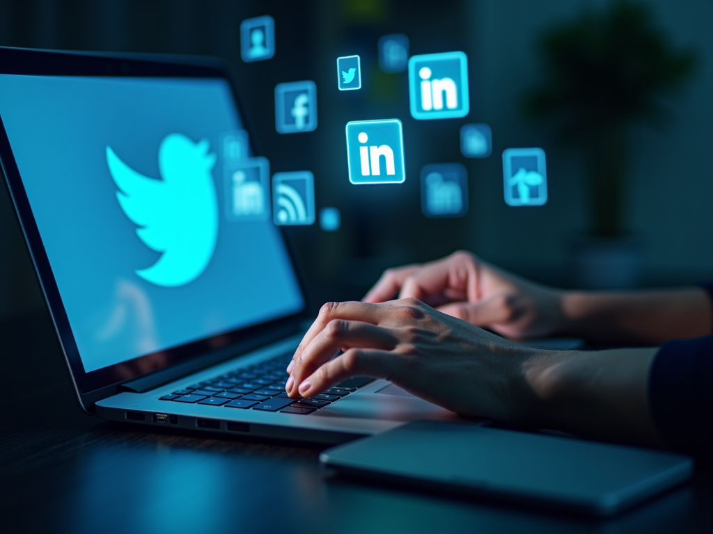 Volunteer engaging with social media for advocacy.