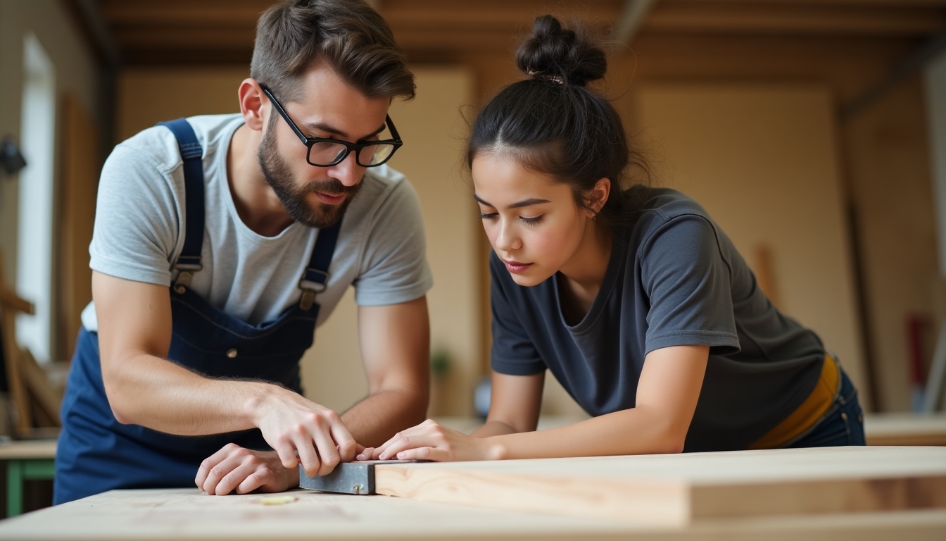 Volunteer learning new skills with a mentor