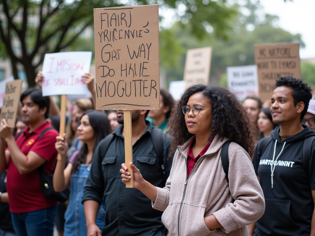 Community advocates at an environmental justice demonstration
