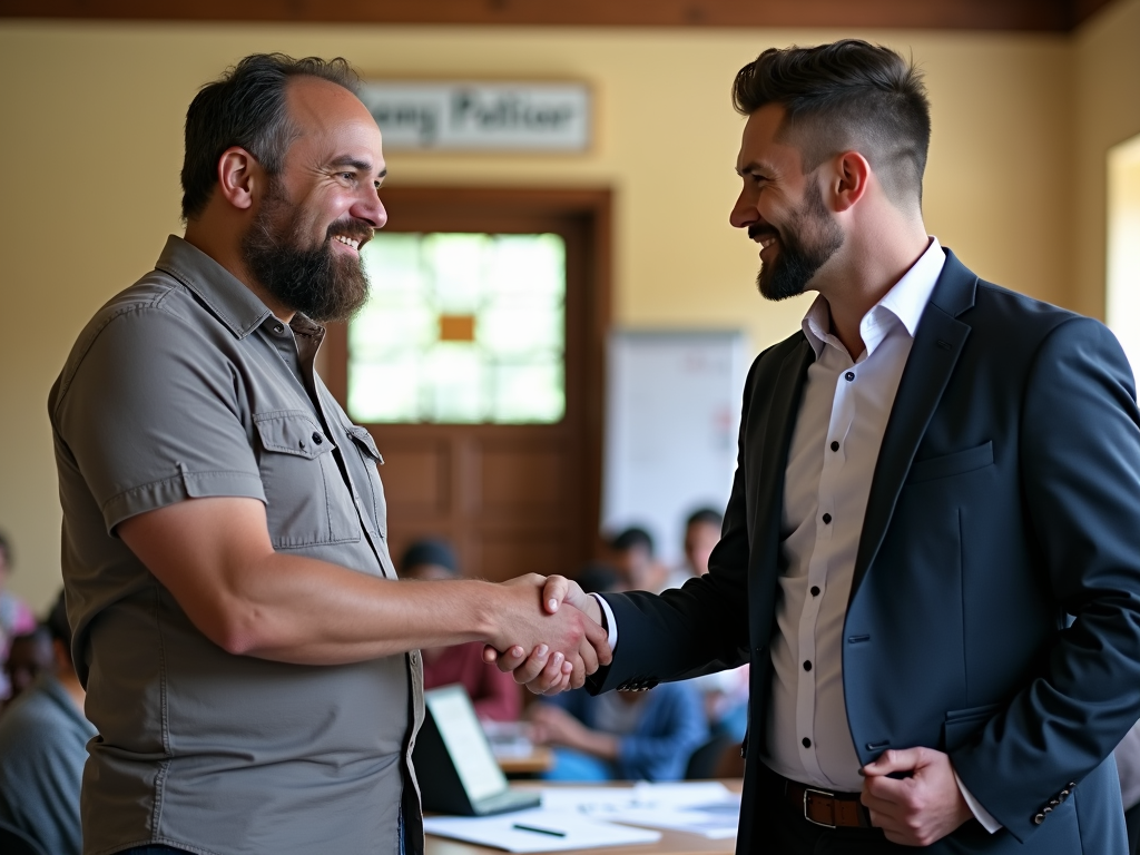 NGO leader meeting with grant officer