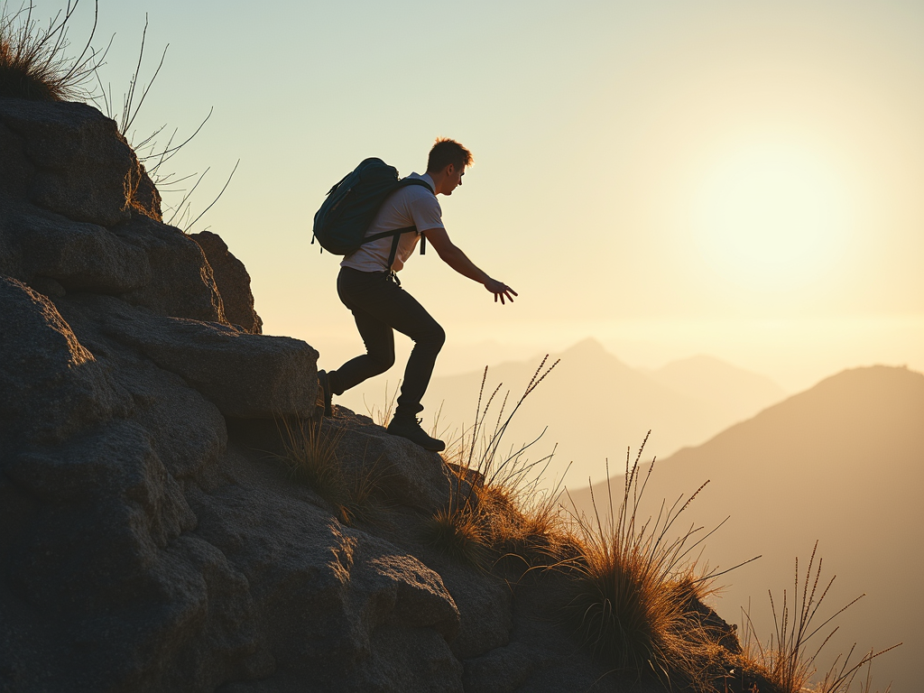 Person overcoming challenges