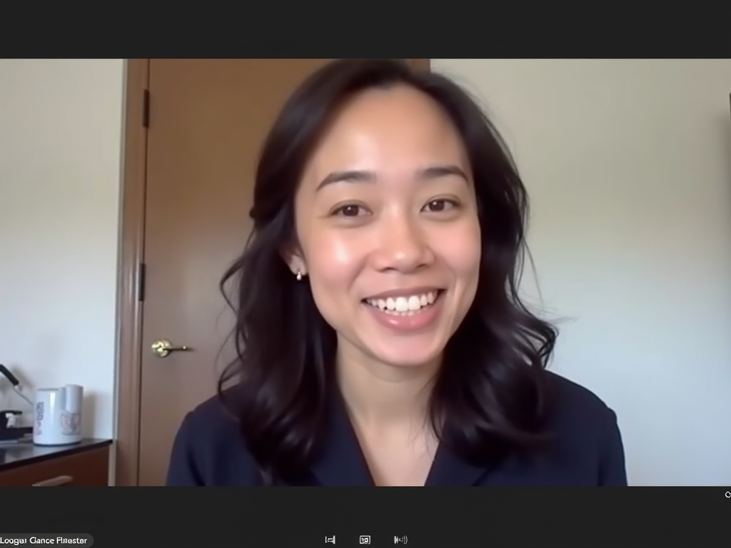 Person hosting virtual event on webcam