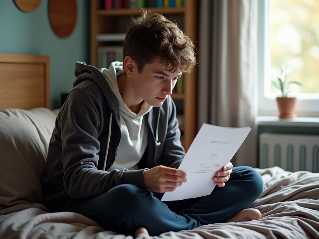 Student handling a scholarship rejection