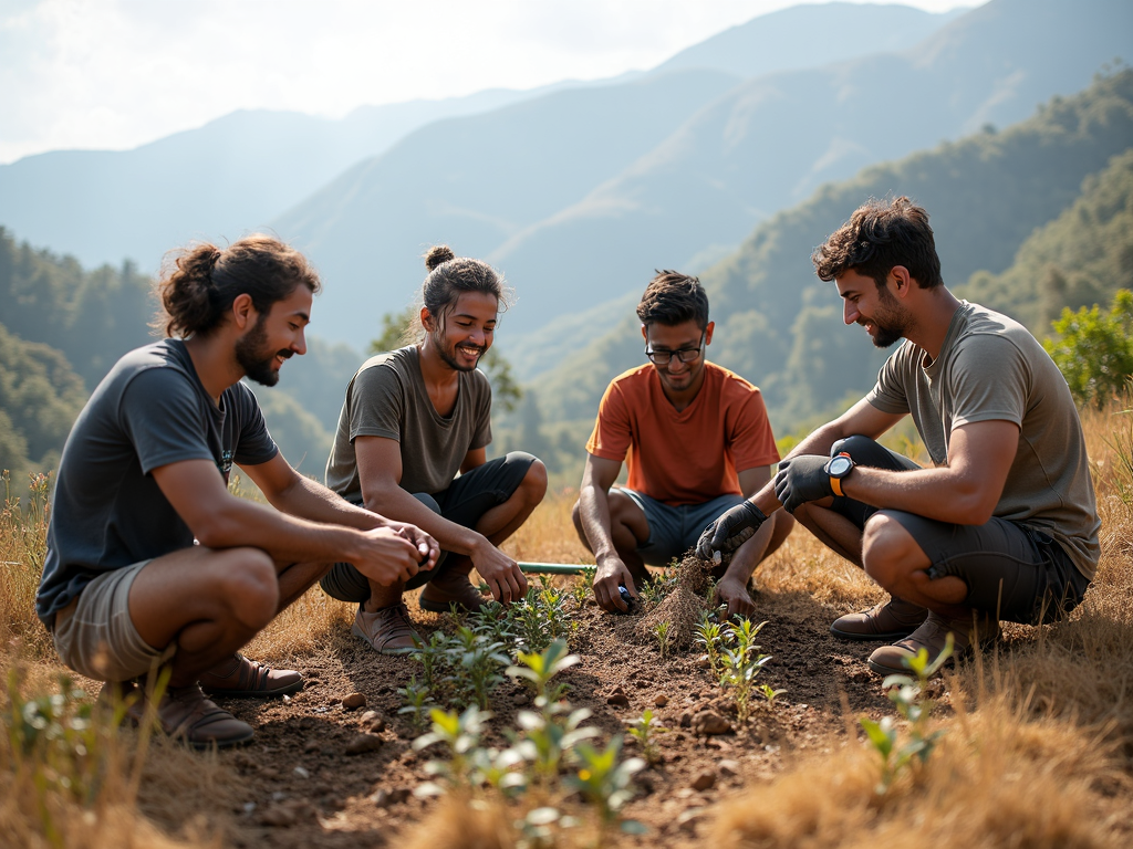 International volunteers collaborating on a project