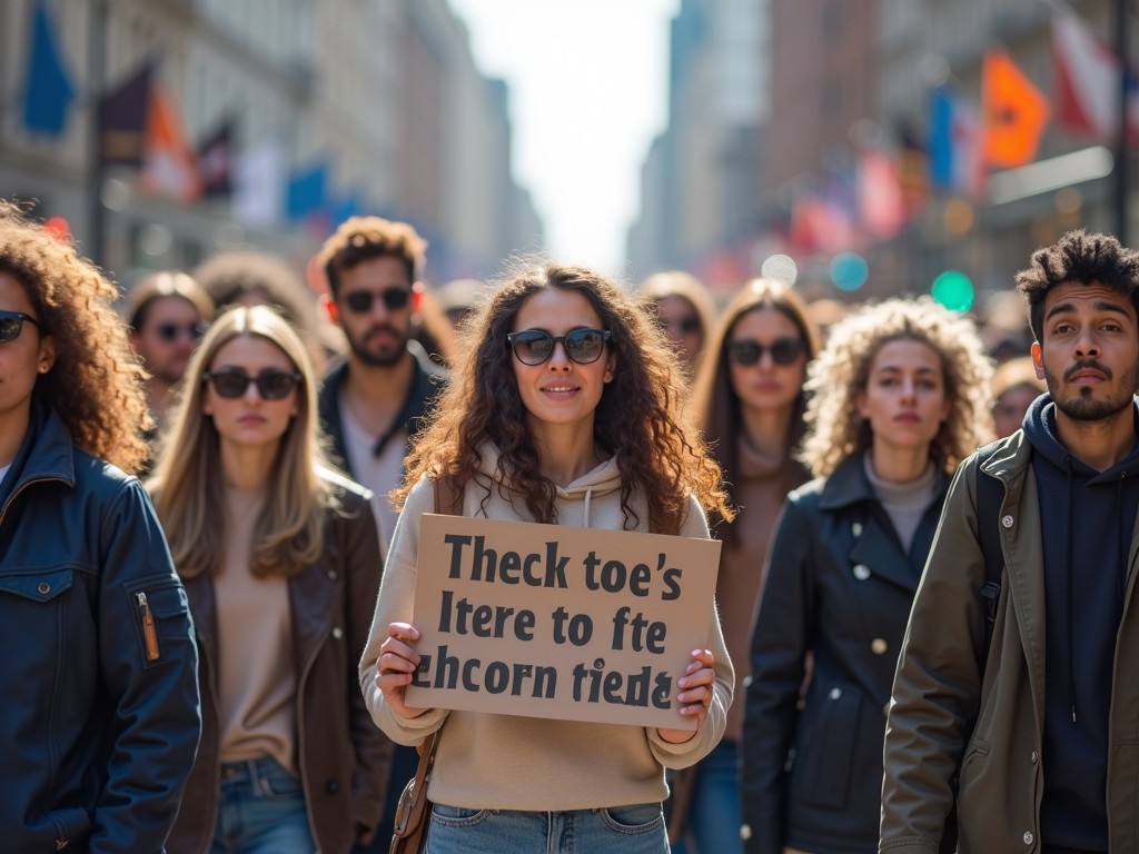 Protestors holding signs for animal rights advocacy