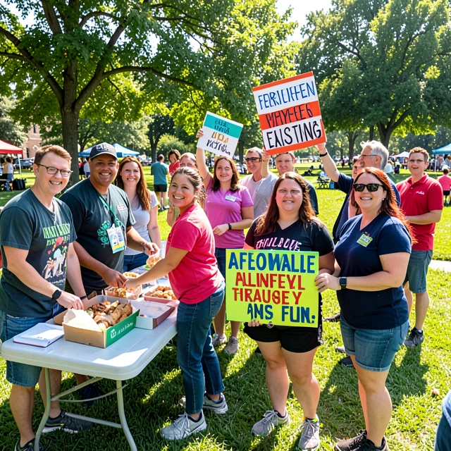 Volunteers blending hands-on service with advocacy at a community park event