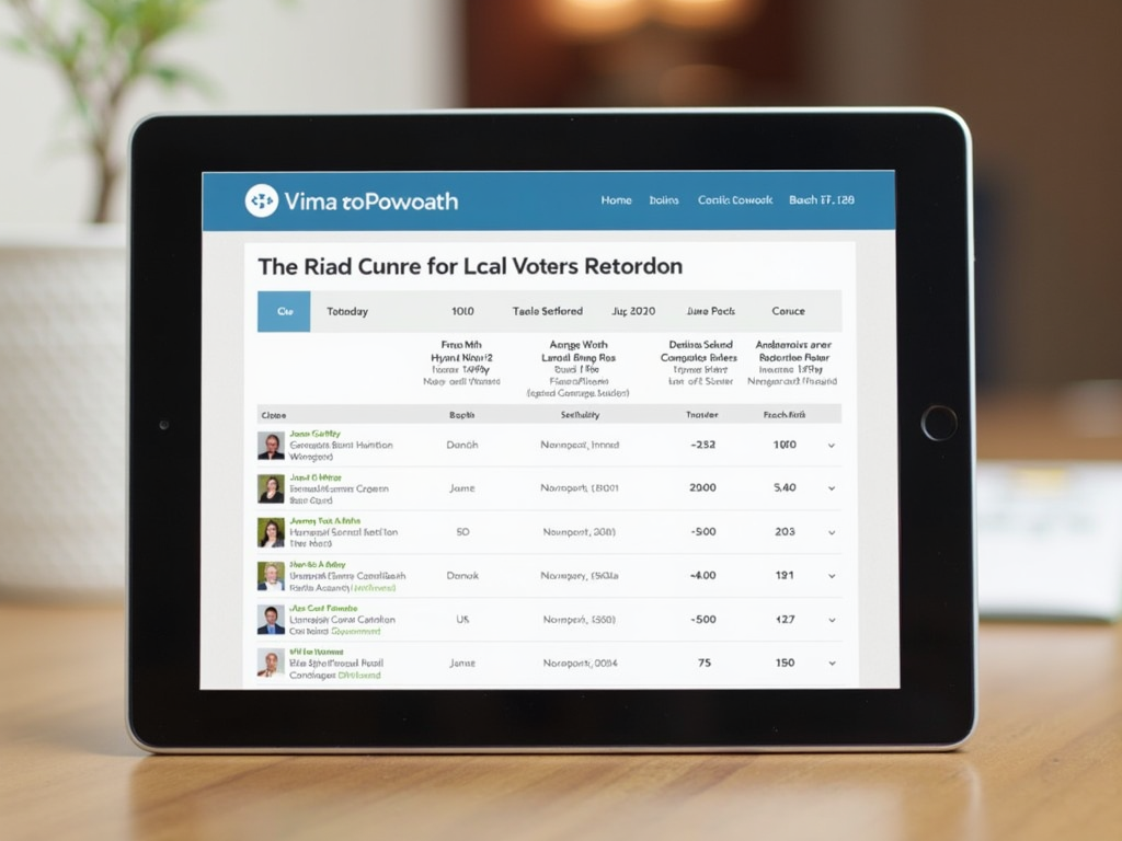 Local government website showing a leader’s voting record.
