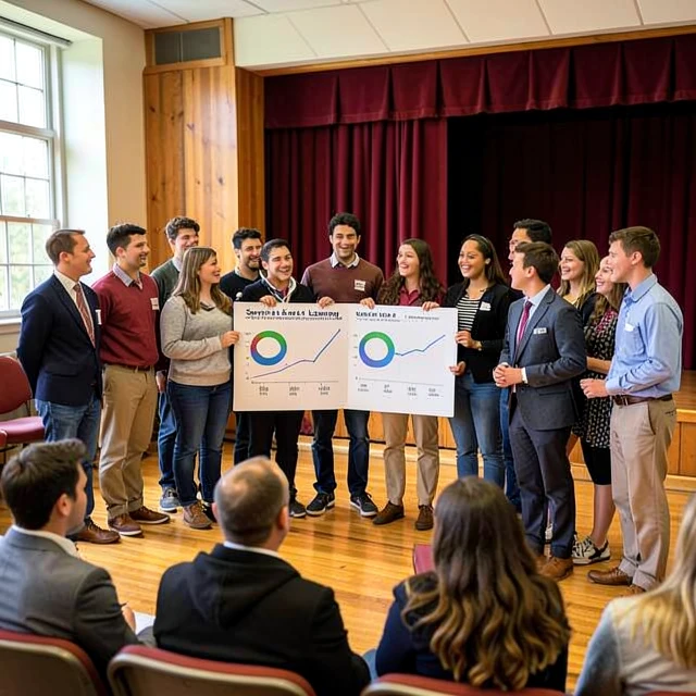 Students presenting outcomes of their service learning project