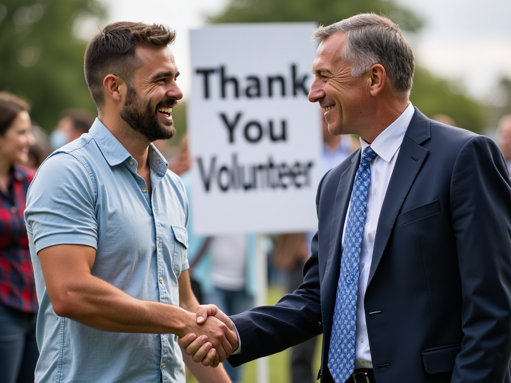 Volunteer networking with a professional