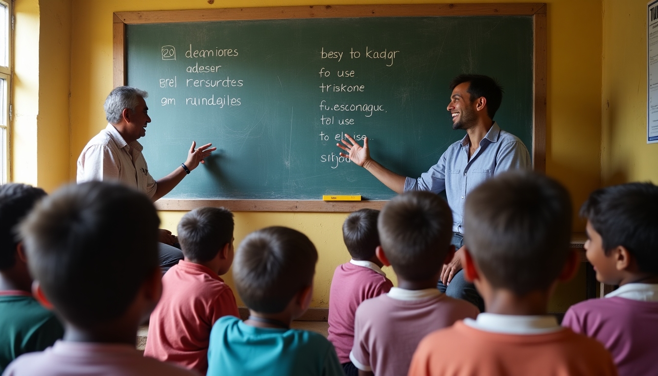 Volunteer learning the local language
