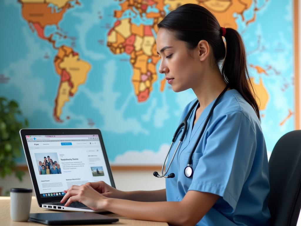 Healthcare professional planning their international volunteering trip