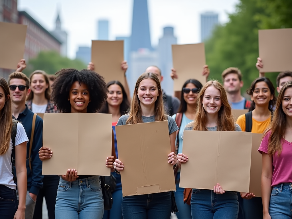 Young activists protesting for climate action