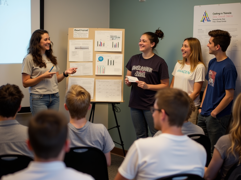 Students sharing their service-learning success