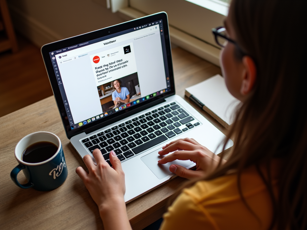 Volunteer creating content with Canva