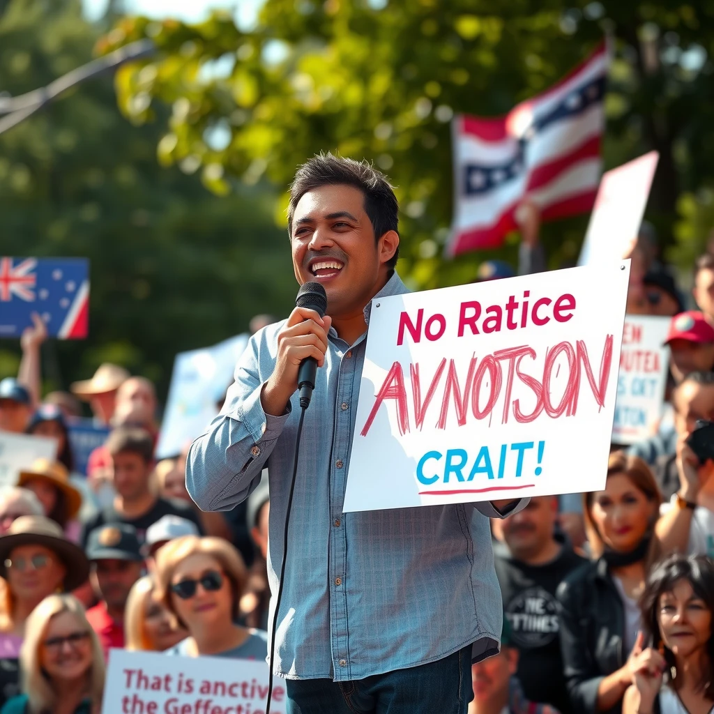 Passionate advocate speaking at a public rally