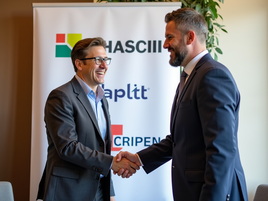 Non-profit and corporate sponsor handshake