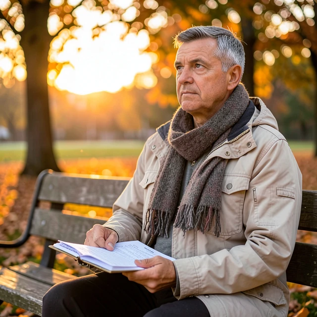 Volunteer pausing to reflect during an evening walk in the park