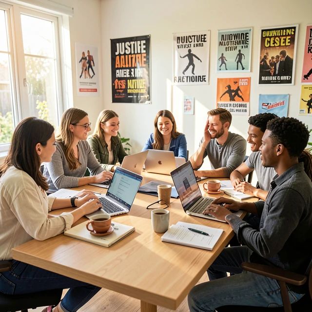 Aspiring advocates engaged in online learning from home