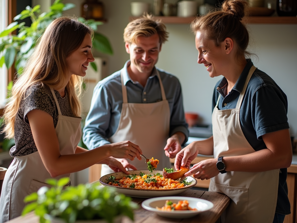 Volunteer cooking with a local family in Italy