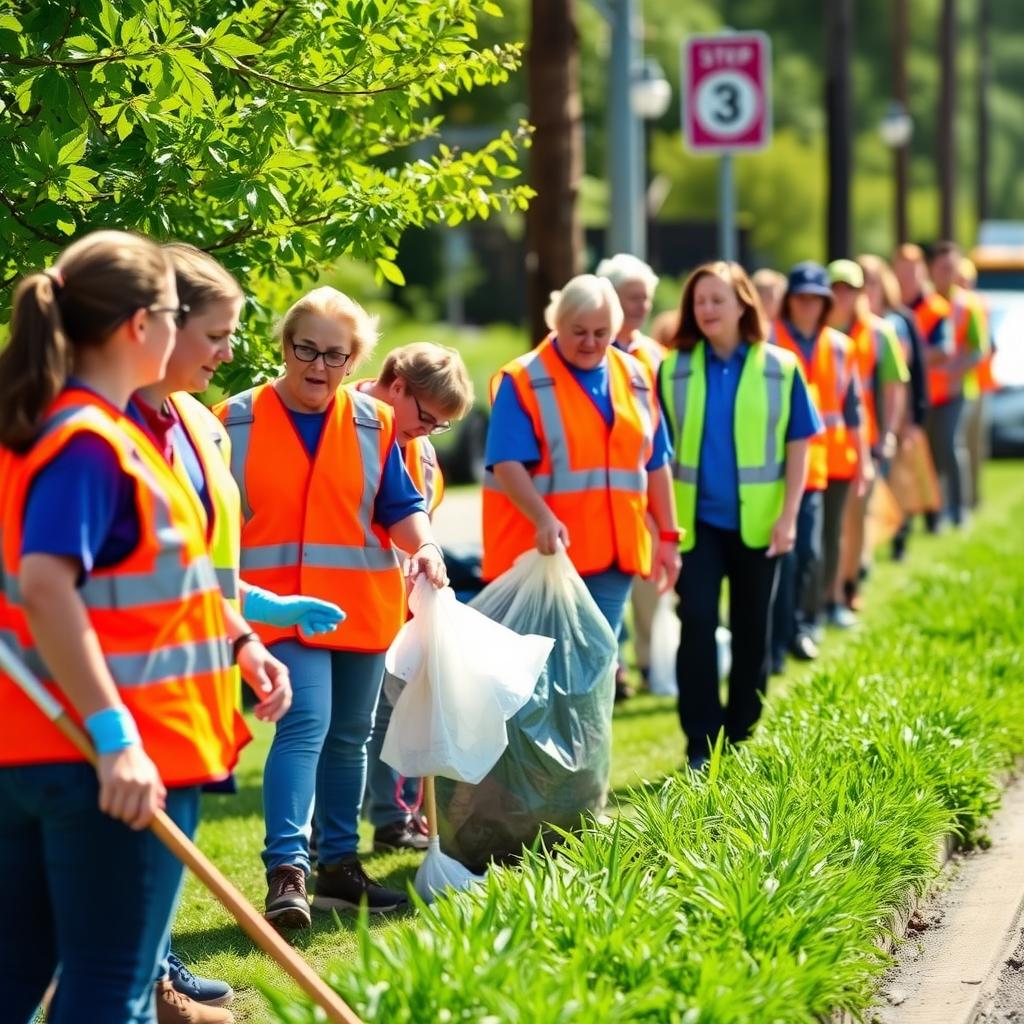 Volunteers and staff working together at a community event.