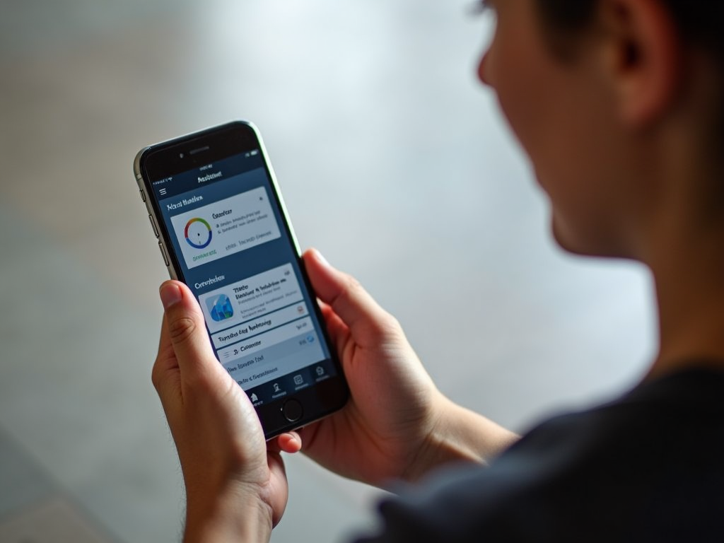 Student using a time management app.